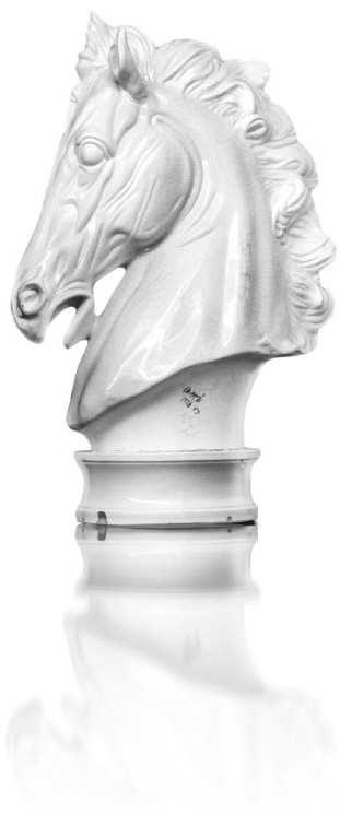 Horse head sculpture