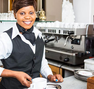 waitress serving cuppachino